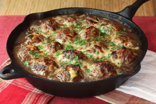Brilliant Way To Turn A French Onion Soup Into A Meal: French Onion Soup Au Gratin Stuffed Meatballs