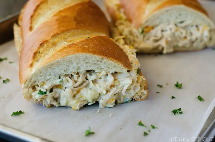 Stuffed With All Things Delicious, This Chicken Stuffed French Bread Is Amazing!