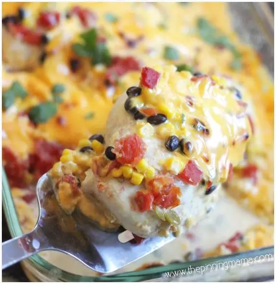 This Cheesy Queso Chicken Bake Takes Only One Dish & A Few Minutes To Make
