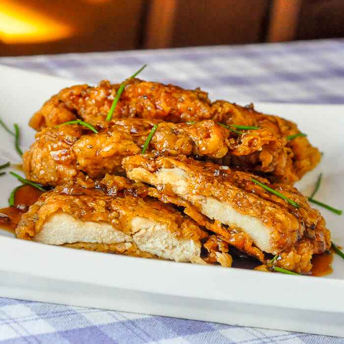 Super Crunchy, Double Coated Honey Garlic Chicken Breasts-Simply Amazing!
