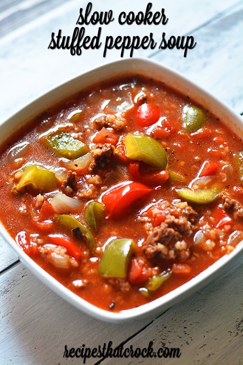 This Fantastic Slow Cooker Stuffed Pepper Soup Will Have Everyone Coming Back For More!