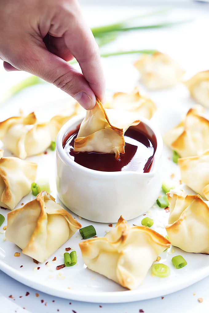 Copycat Chinese Restaurant Recipes To Make At Home-Baked Cream Cheese Wontons (Rangoon)
