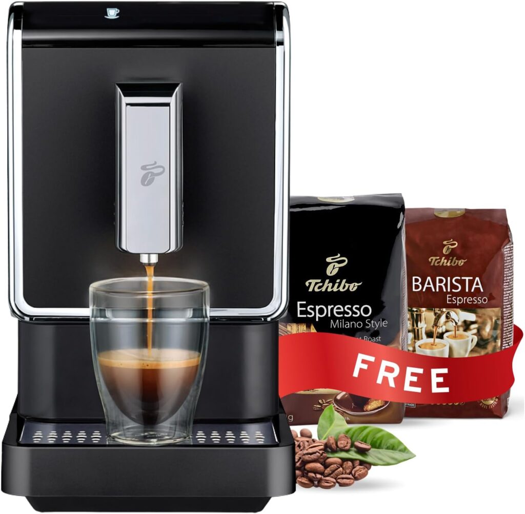 Tchibo Single Serve Coffee Maker - Automatic Espresso Coffee Machine - Built-in Grinder, No Coffee Pods Needed 