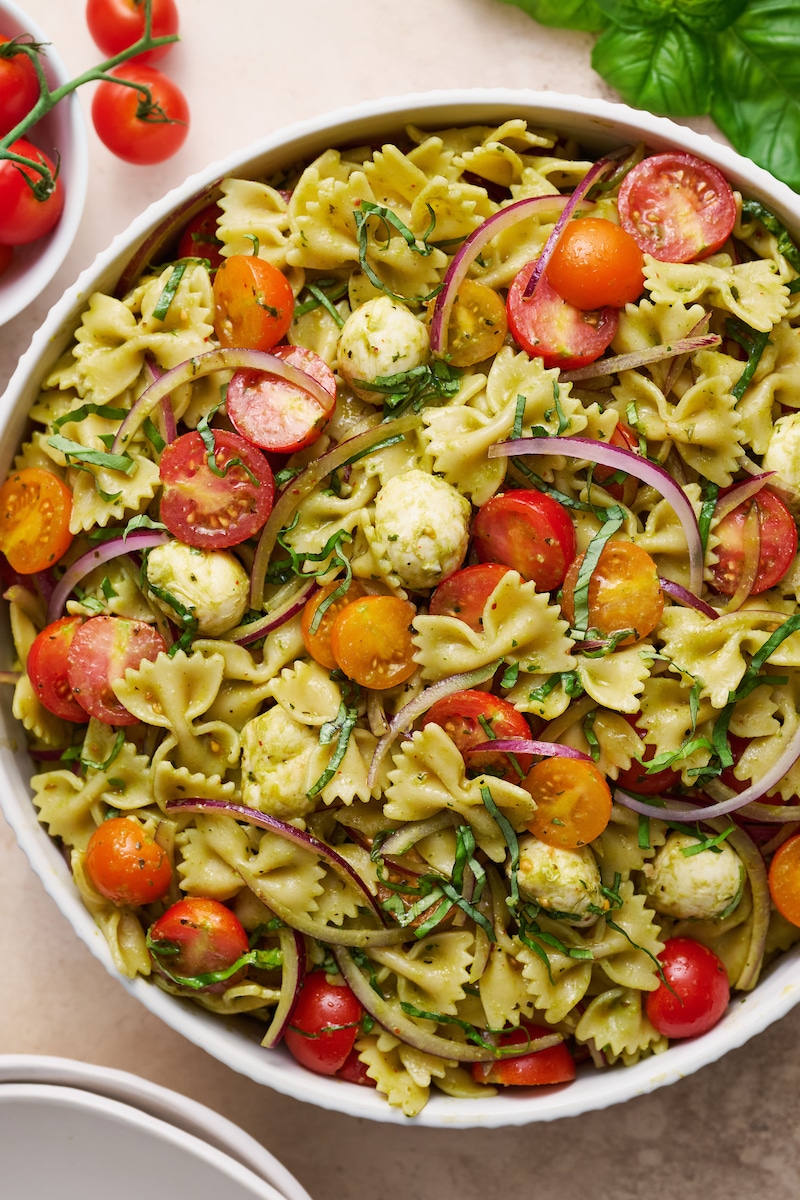 Tomato Basil Mozzarella Pasta Salad