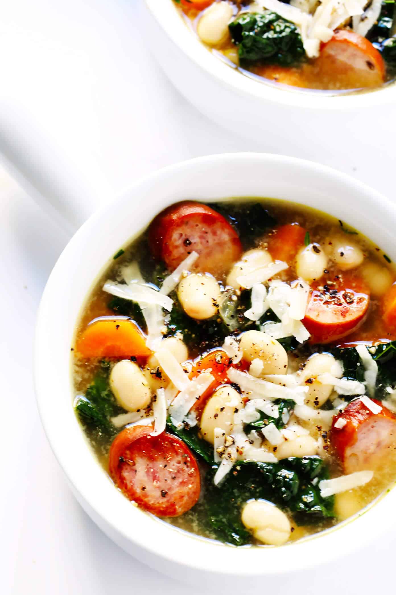 Tuscan White Bean Sausage Kale Soup