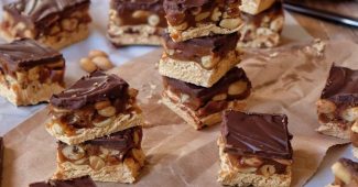Barritas de cacahuete y caramelo tipo snickers by Delicious Martha