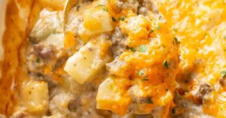 Cheesy Ground Beef and Potato Casserole by Natasha Bull