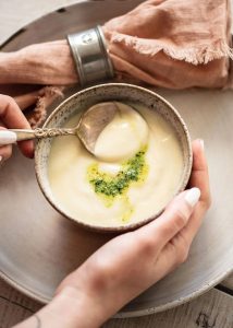 Creamy Cauliflower Soup with Parmesan by Karen Tedesco