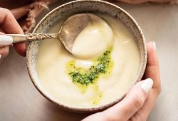 Creamy Cauliflower Soup with Parmesan by Karen Tedesco