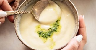 Creamy Cauliflower Soup with Parmesan by Karen Tedesco