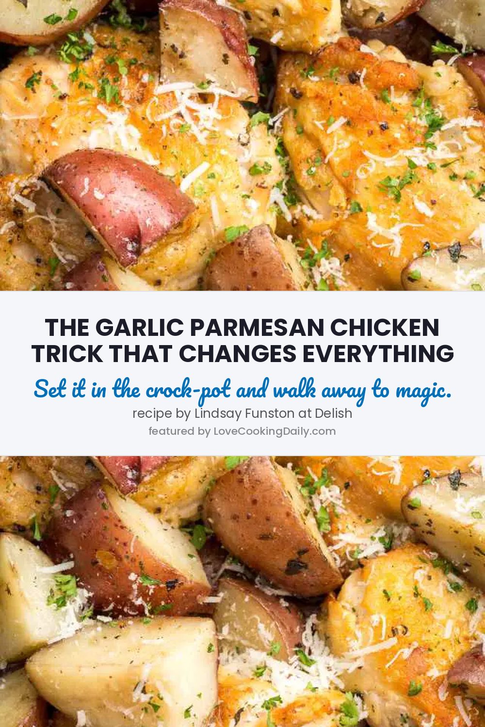 Best Crock Pot Garlic Parmesan Chicken Recipe - LoveCookingDaily.com
