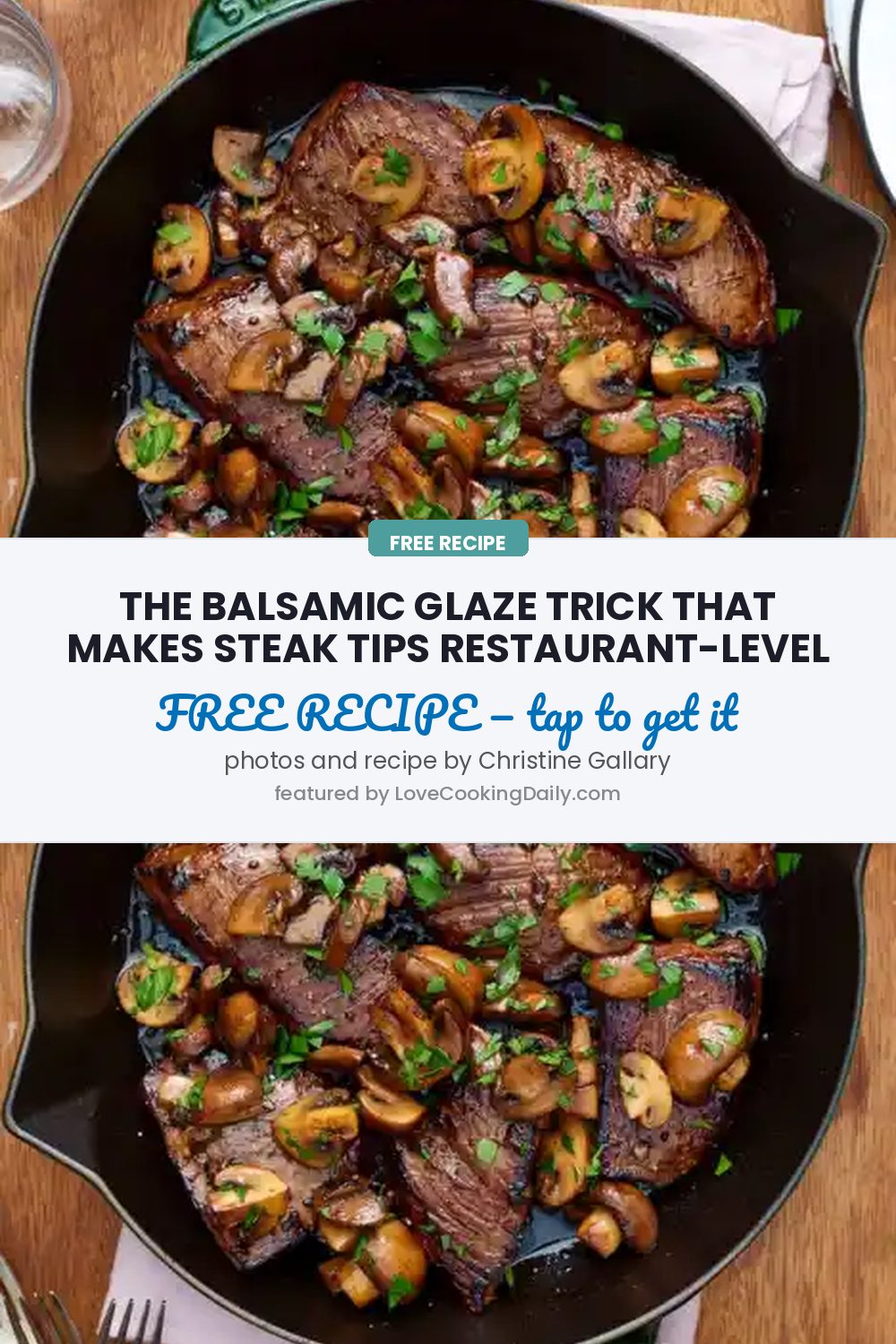 Quick & Easy Balsamic Glazed & Marinated Steak Tips And Mushrooms Recipe - LoveCookingDaily.com