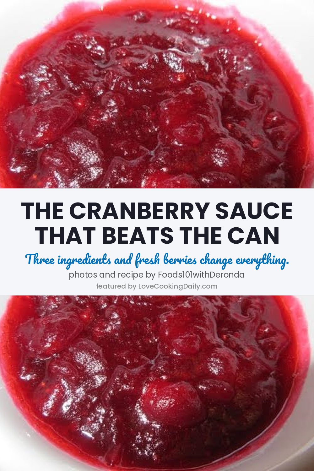 Recipe For Cranberry Sauce With Fresh Cranberries- 3 Ingredients Only! - LoveCookingDaily.com