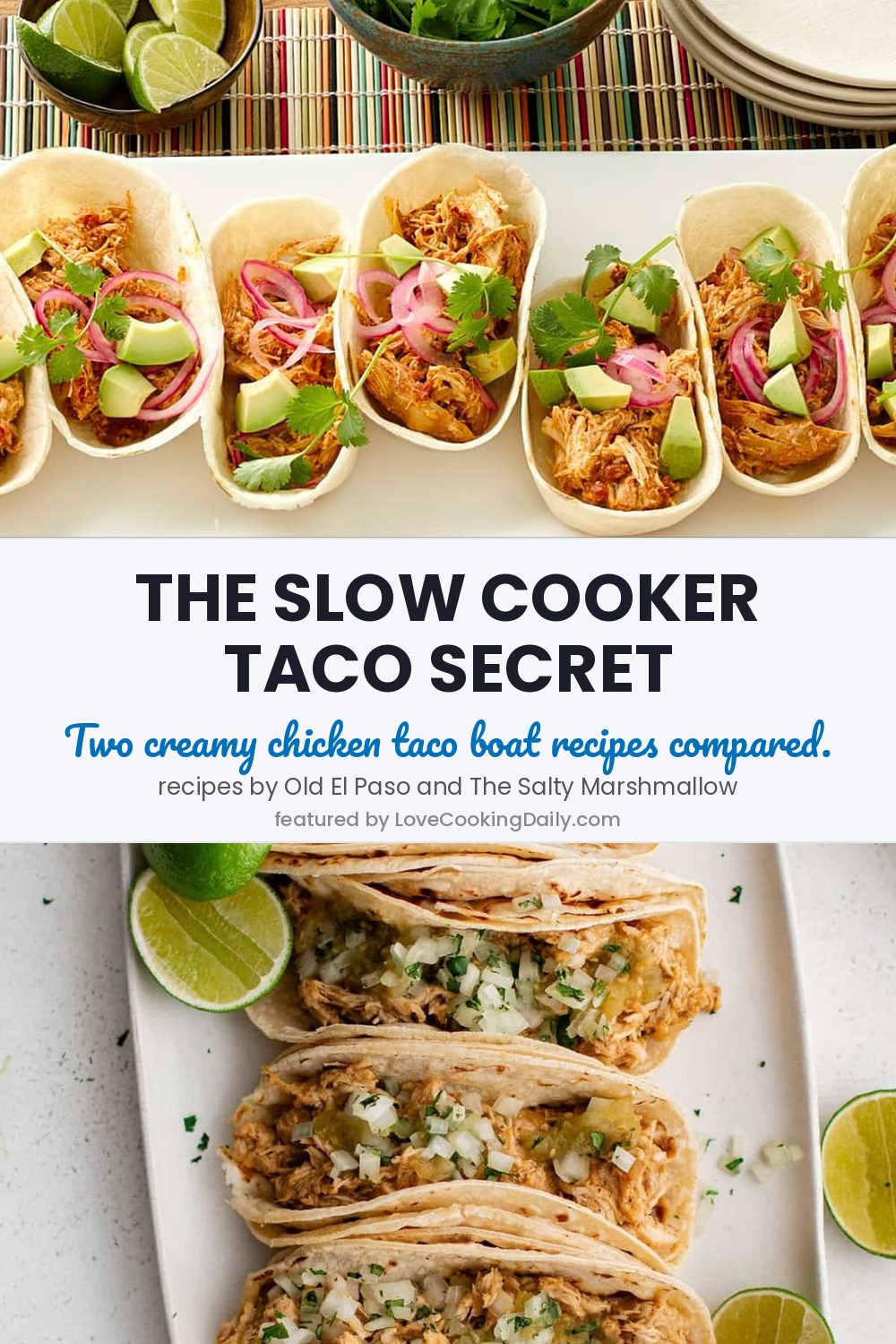 Slow-Cooker Tacos Never Tasted So Good! Green Chile Creamy Chicken Taco Boats - LoveCookingDaily.com