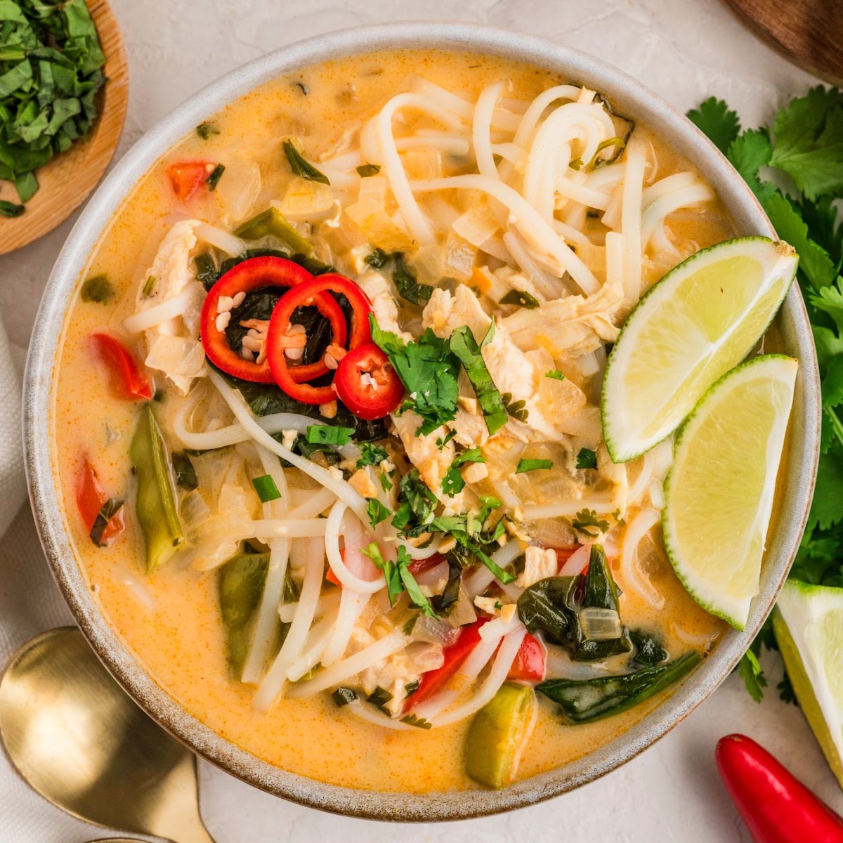 Thai Chicken Curry Soup with Coconut Milk