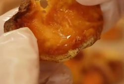 Air fried sweet potato chunk with a caramelised crispy skin and soft orange inside