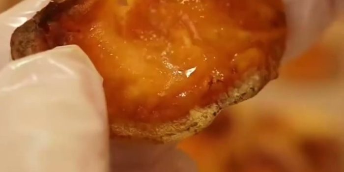 Air fried sweet potato chunk with a caramelised crispy skin and soft orange inside