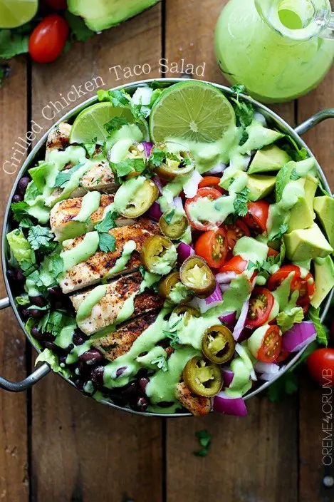 This Grilled Chicken Tacos Salad Is The Most Amazing Salad You’ll Ever Eat!