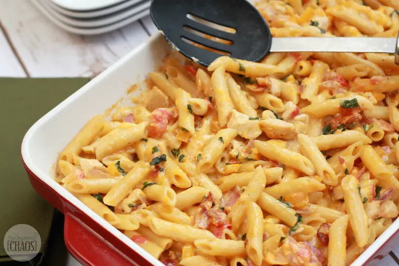 Chicken Bacon Ranch Pasta Bake - a delicious and cheesy pasta bake that will satisfy everyone at the dinner table