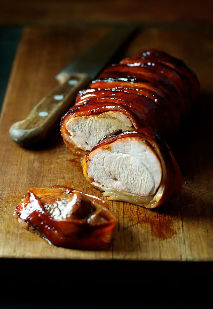 Easy And Incredibly Amazing 4 Ingredients Maple Bacon Wrapped Pork Tenderloin