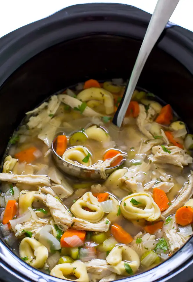 Super Easy And Insanely Delicious Slow Cooker Chicken Tortellini Soup