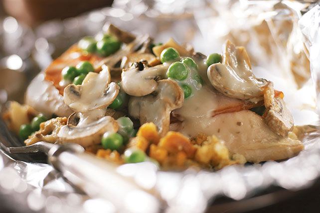 Easy, Delicious And Healthy Foil-Pack Chicken & Mushrooms
