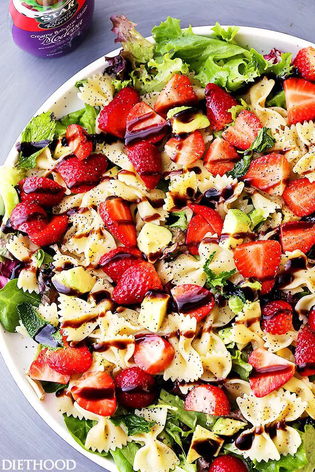 Genius Strawberry Avocado Pasta Salad With Balsamic Glaze Recipe