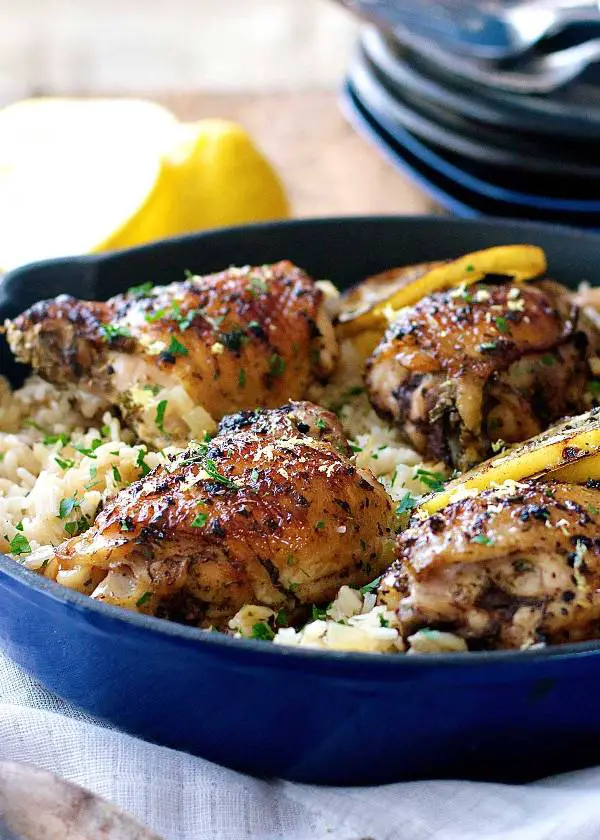 Incredibly Easy And Scrumptious One Pot Greek Chicken & Lemon Rice