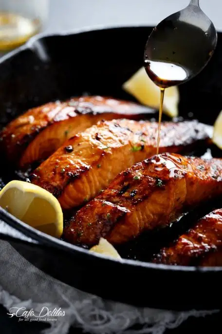 Crispy Juicy Browned Butter Honey Garlic Salmon