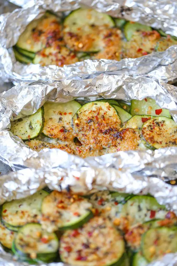 Quick, Easy And Delicious Zucchini Parmesan Foil Packets