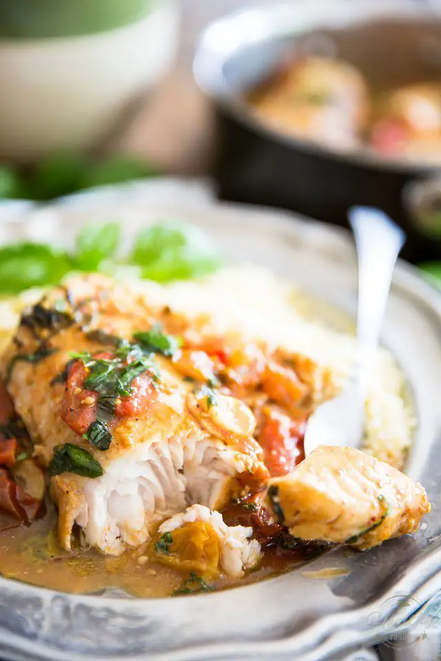 Incredibly Tasty And Delicious Easy Poached Fish In Tomato Basil Sauce