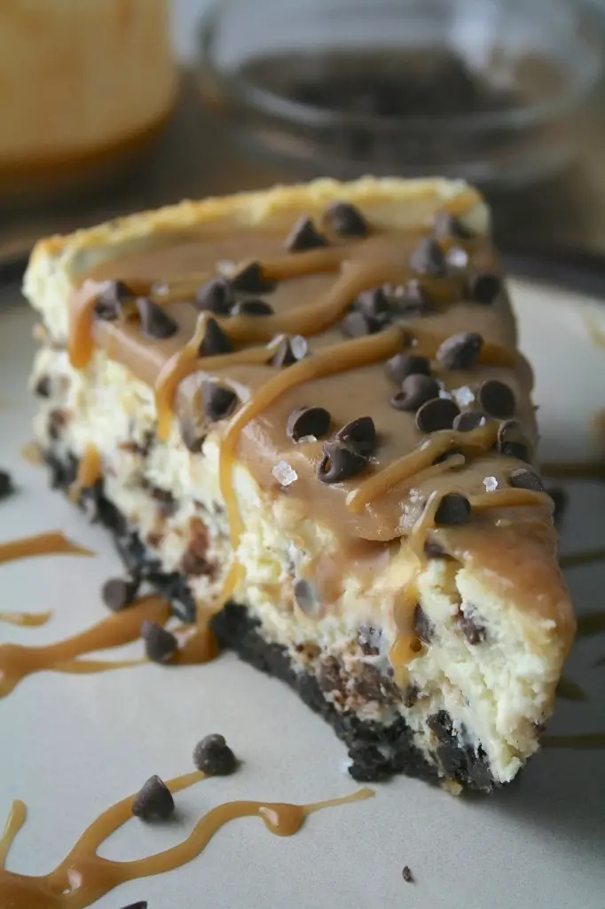 This Decadent Salted Caramel Chocolate Chip Cheesecake Will Make Your Tastebuds Do A Happy Dance