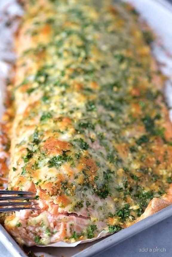This Oven Baked Salmon With A Parmesan Herb Crust Is Out Of This World Delicious
