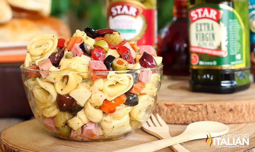 Incredibly Simple Homemade Muffaletta Tortellini Salad