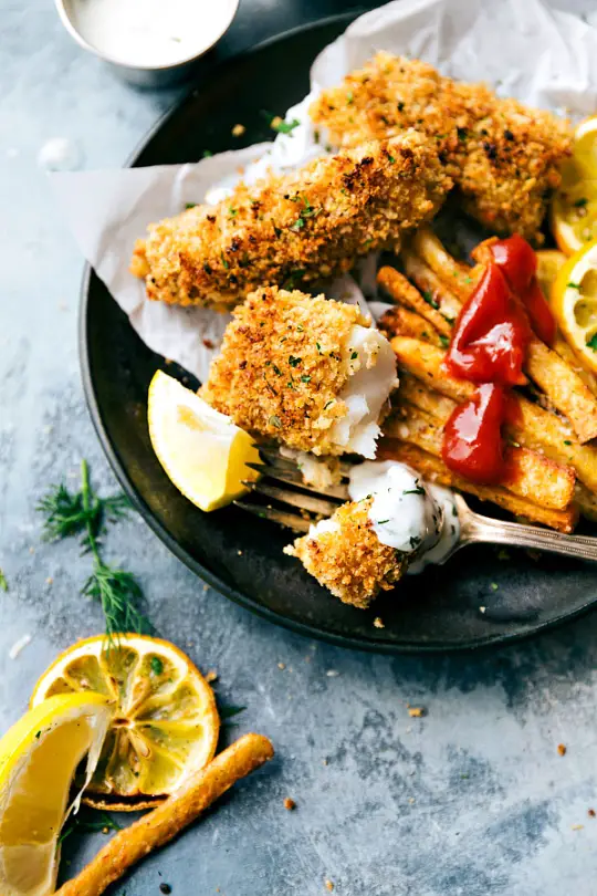 ONE PAN Baked Fish and Chips