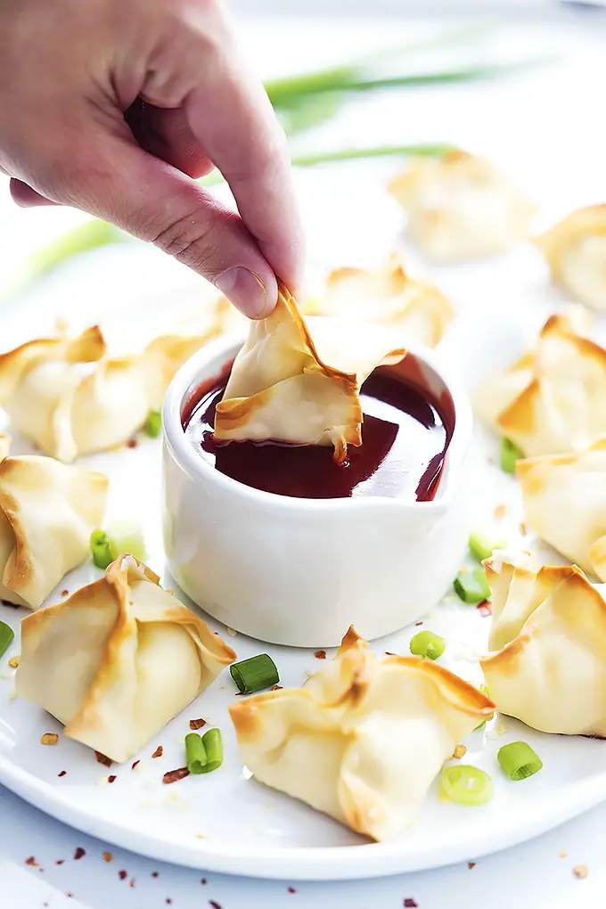 Copycat Chinese Restaurant Recipes To Make At Home-Baked Cream Cheese Wontons (Rangoon)