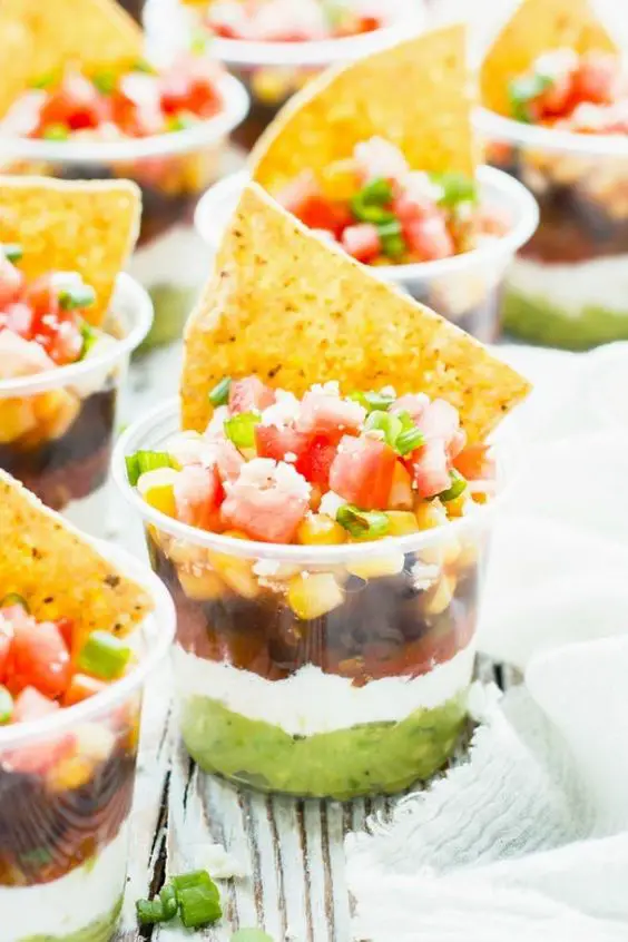 Best Super Bowl Appetizer Ideas-Individual Seven-Layer Dips