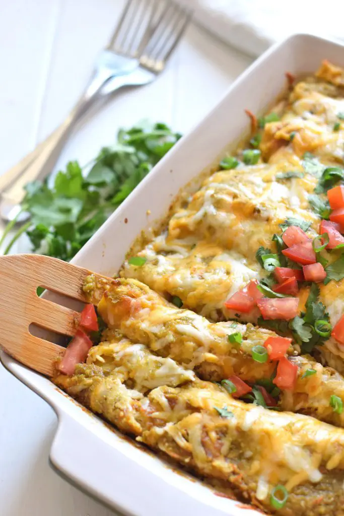 Salsa Verde Chicken Enchiladas