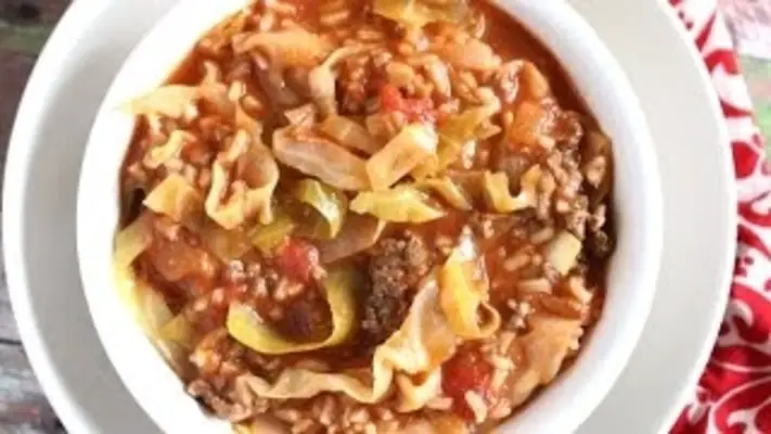 Hearty Meal: Stuffed Cabbage Casserole Tomato Soup