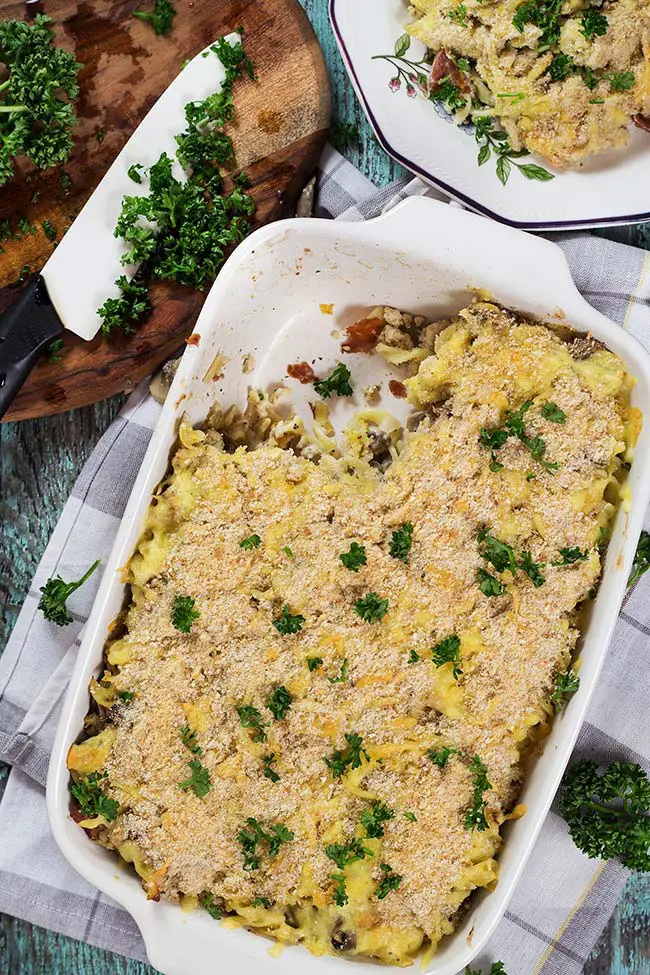 Ground Turkey Casserole with Pasta & Mushrooms