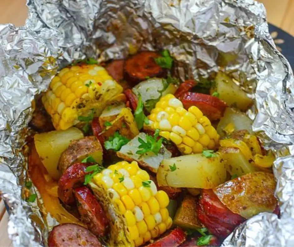  Sausage corn potato foil packets are the perfect meal on a busy night!