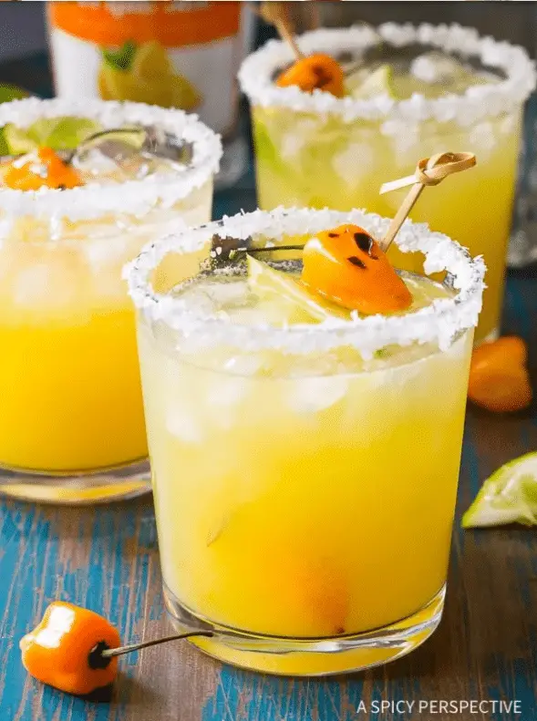 Spicy Pineapple Habanero Margaritas