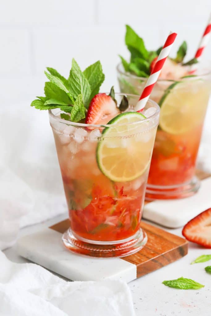 Strawberry Mint Julep Mocktails (Non-Alcoholic)