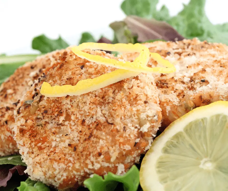 Salmon Cakes with Caper Dill Aioli, Panko Crusted Salmon